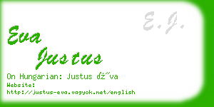 eva justus business card